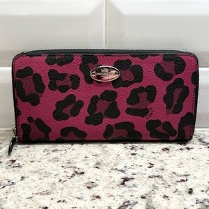 Coach Ocelot Zip Around Wallet EUC